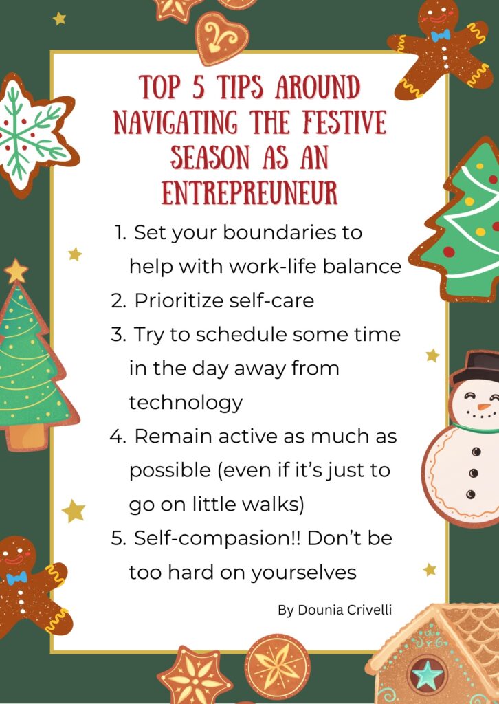 Christmas infographic to navigating the festive season as an entrepreneur 