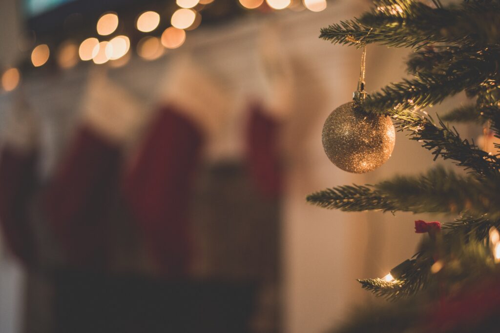 image of Christmas tree and bauble