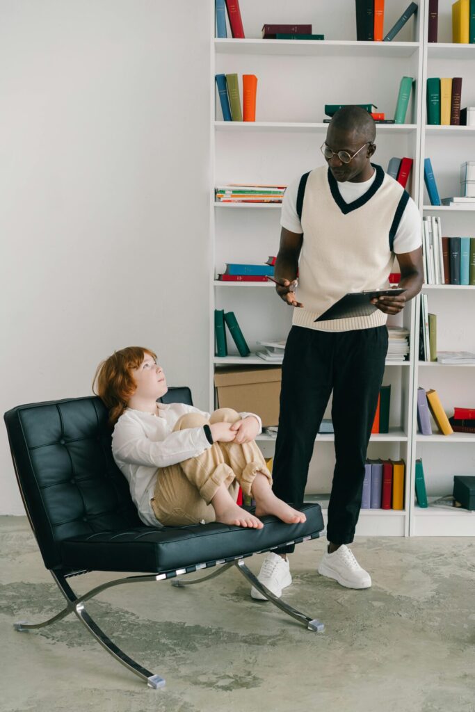 therapist counselling child